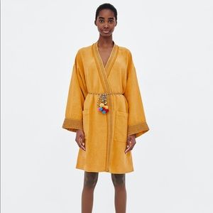 Zara Mustard Yellow Kaftan Cardigan